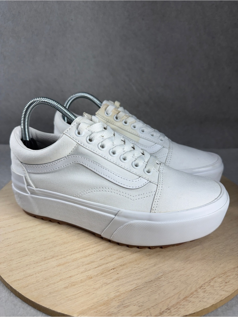 Vans Old Skool Stackform Platform True White Women 8.5 Men 7 READ DESCRIPTION